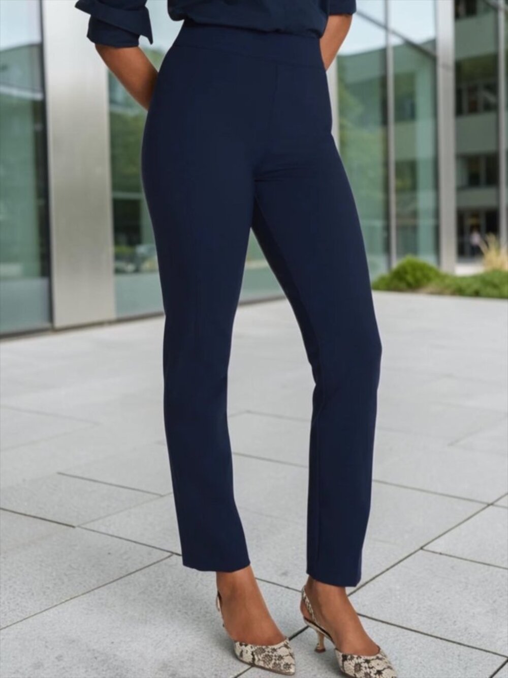 Spanx SPANXsupersmooth PerfectFit Ponte Slim Straight Pant MP Petite Blue